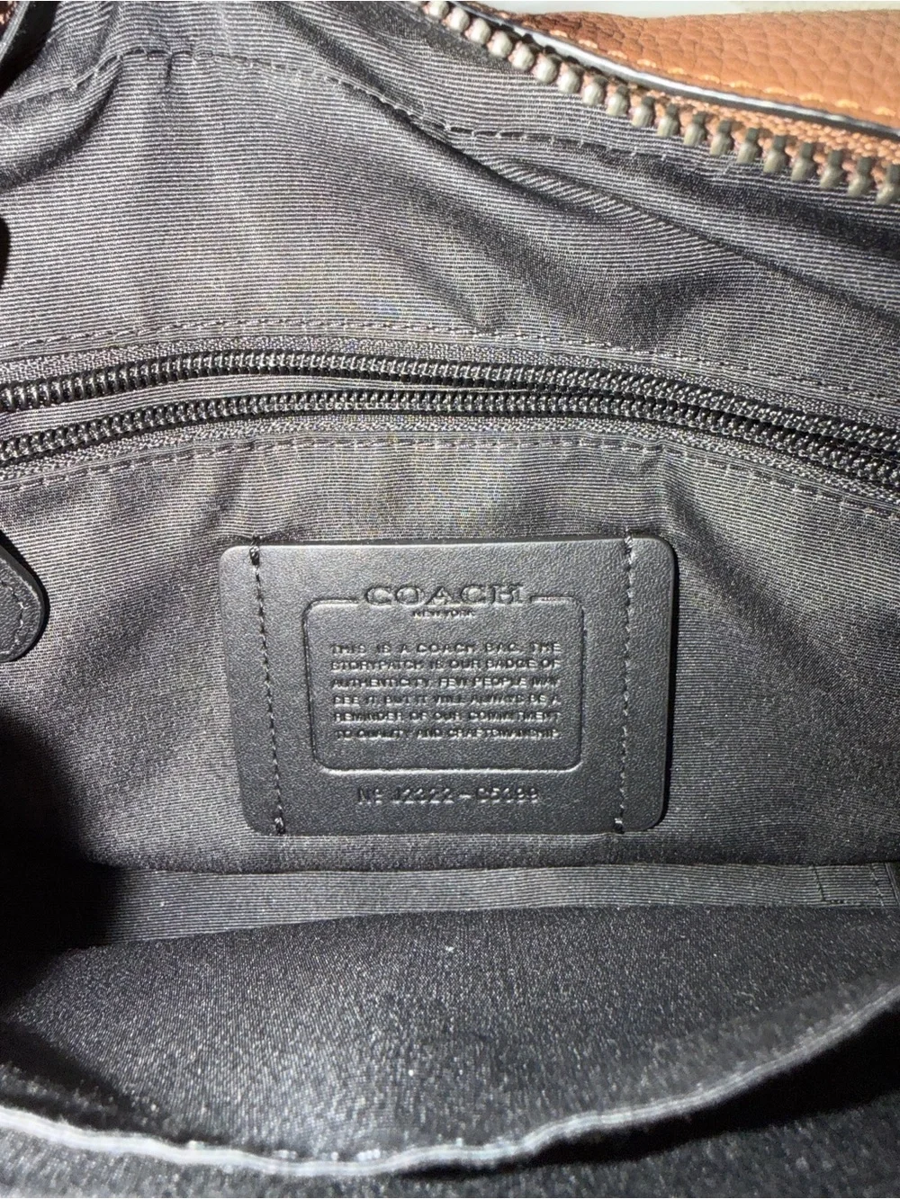 Coach Brown Pebbled Leather Messenger Crossbody with Black Strap